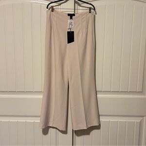 NWT St. John ivory cream high waist wide leg trousers new size 10